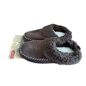 Dearfoams Memory Foam‎ Slides Slip On House Slipper NEW XL (11-12) Dark Brown